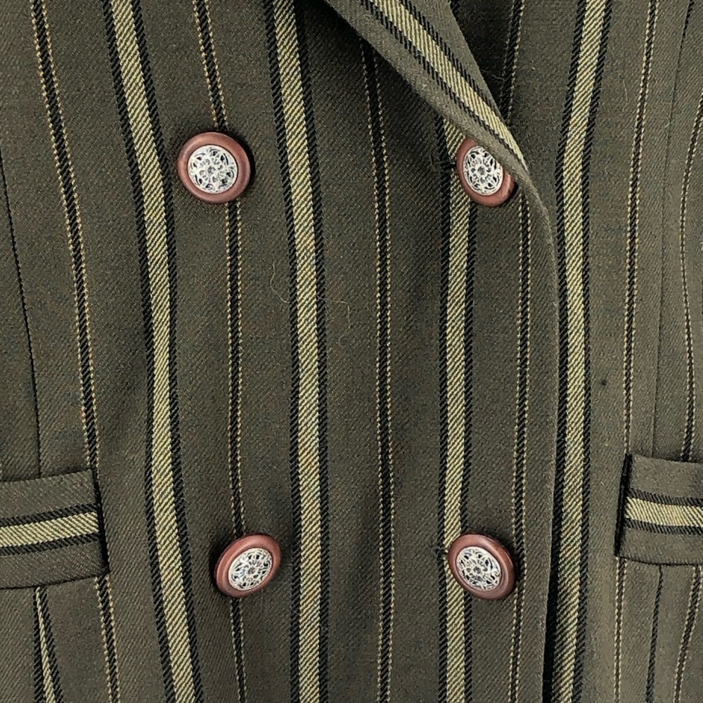 Doncaster Double Breasted Front Green Stripe Wome… - image 2